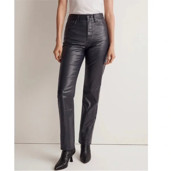 Madewell The ‘90s Straight Jean in Midnight Blue Foil SZ 26 EUC - Picture 1 of 9